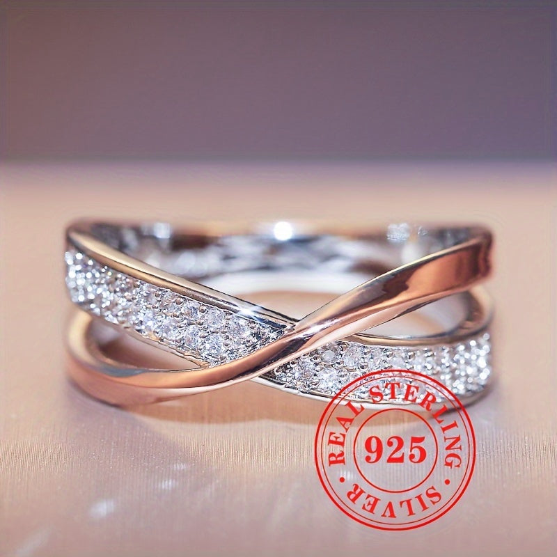 Elegant Rose Gold & Silver Ring