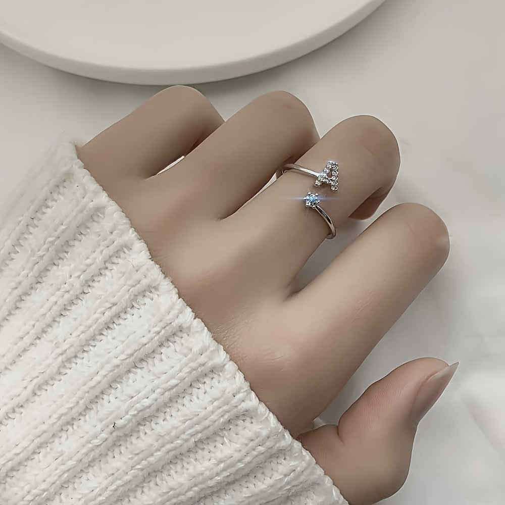 Sparkling Letter Personalized Ring