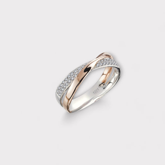 Elegant Rose Gold & Silver Ring