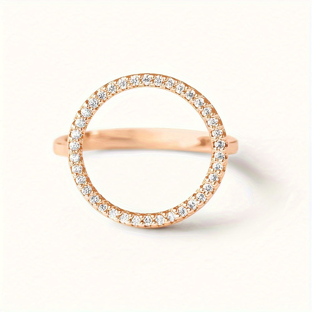 14k Plated Sparkling Circle Ring