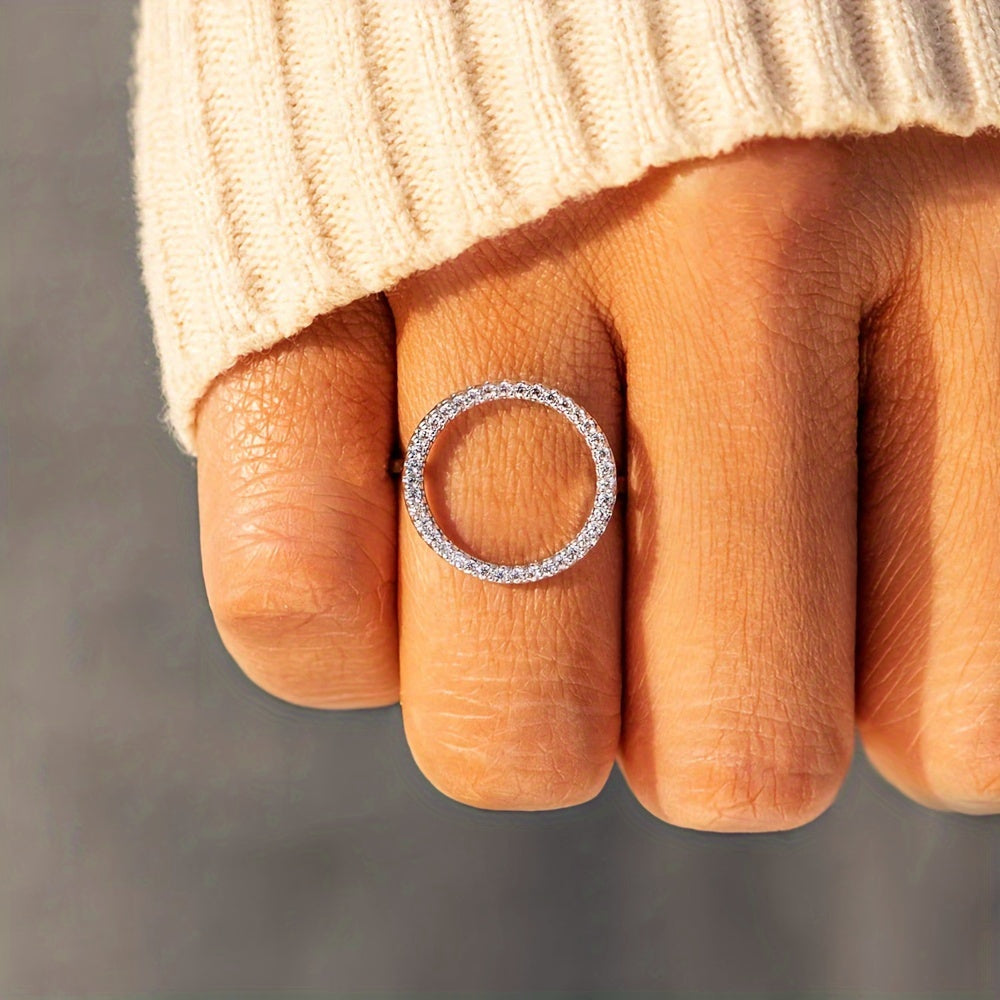 14k Plated Sparkling Circle Ring