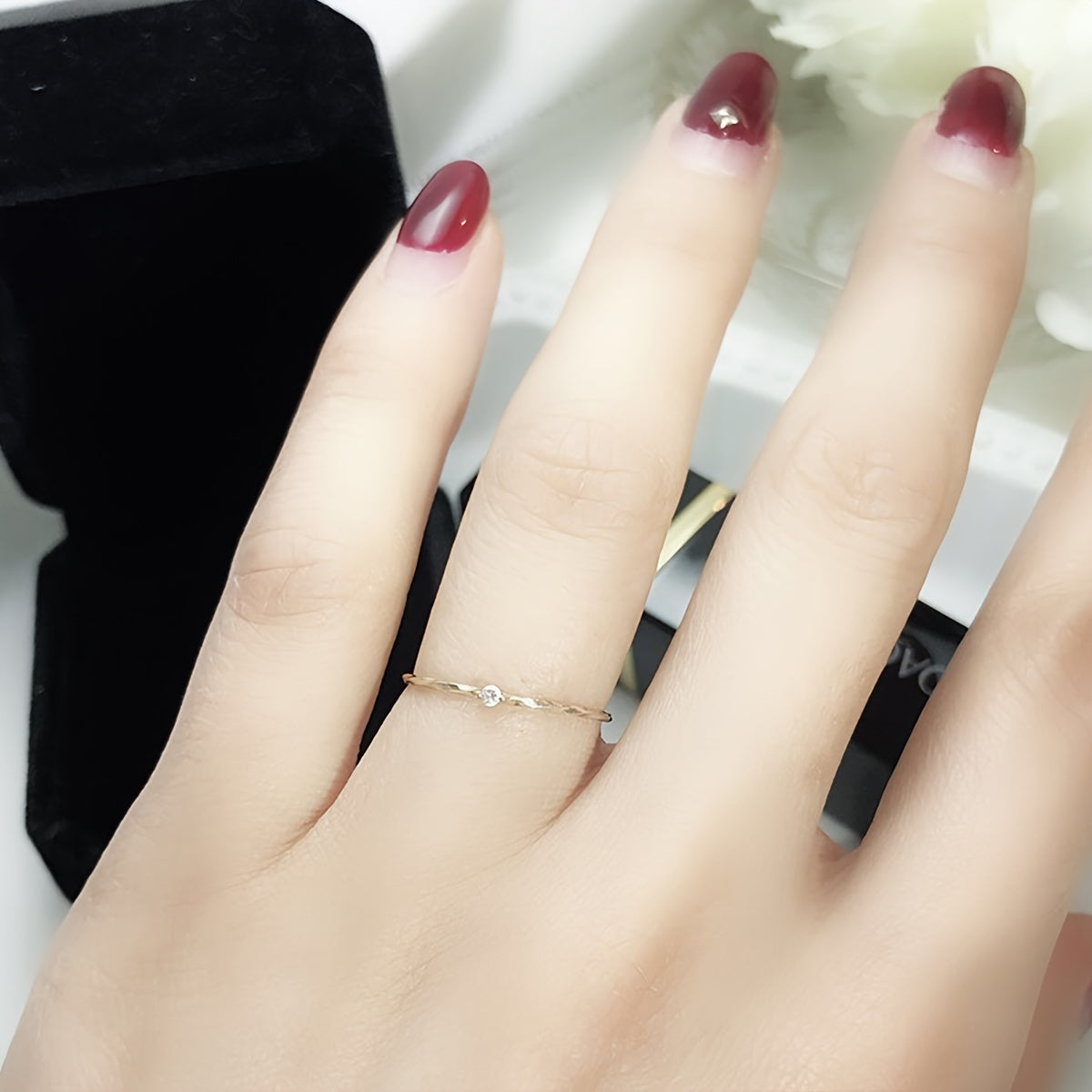 Thin Minimalist Diamond Ring