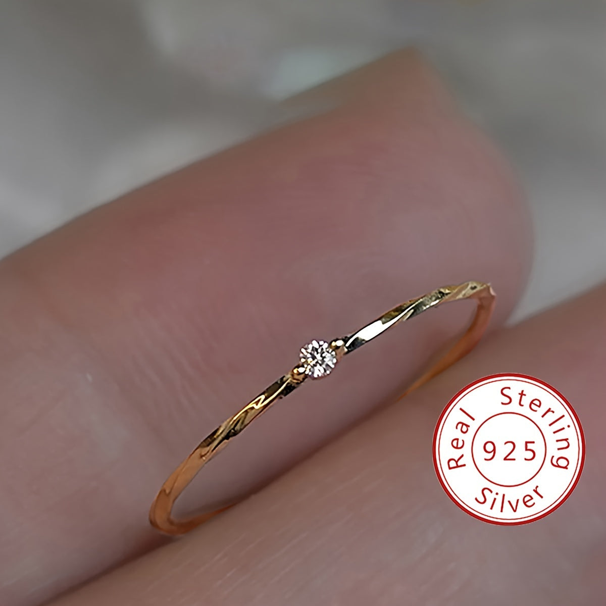 Thin Minimalist Diamond Ring